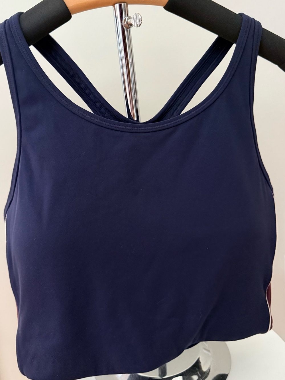 Tory Sport Navy Racerback Cropped Sports Bra